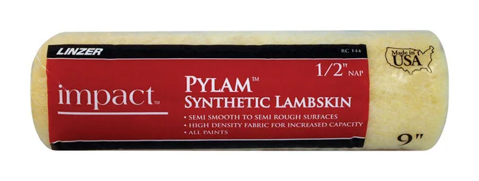 Linzer Impact Pylam Synthetic Lambskin 9 in. W X 1/2 in. Regular Paint Roller Cover 1 pk (Pack of 12)