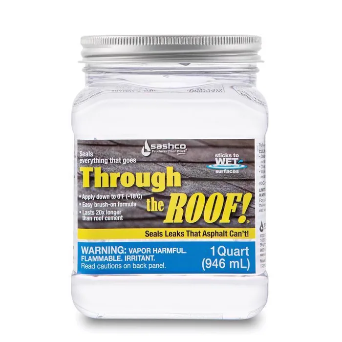 Sashco Through The Roof Gloss Clear Synthetic Rubber Roof Sealant 29 oz (Pack of 6)