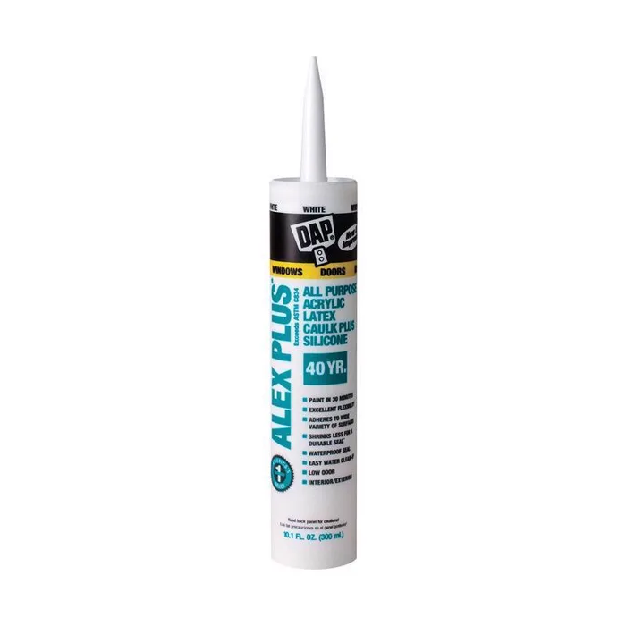 DAP Alex Plus White Acrylic Latex All Purpose Caulk 10.1 oz (Pack of 12)