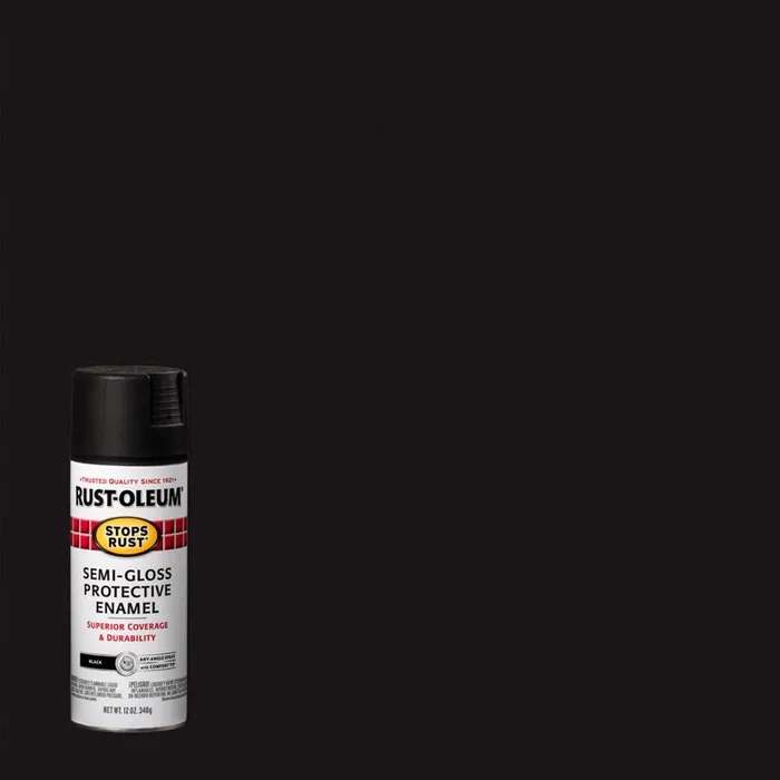 Rust-Oleum Stops Rust Semi-Gloss Black Spray Paint 12 oz (Pack of 6)