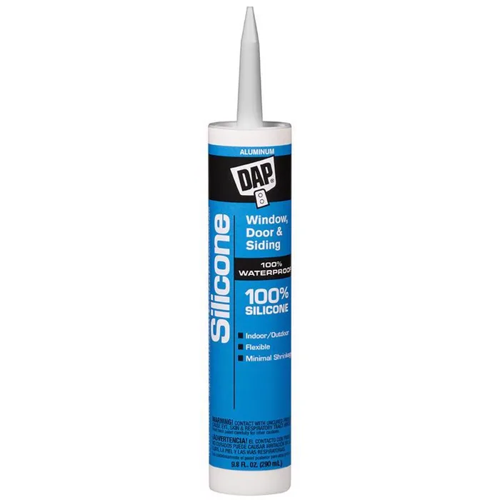 DAP Aluminum Silicone Rubber Door/Siding/ Window Sealant 10.1 oz (Pack of 12)