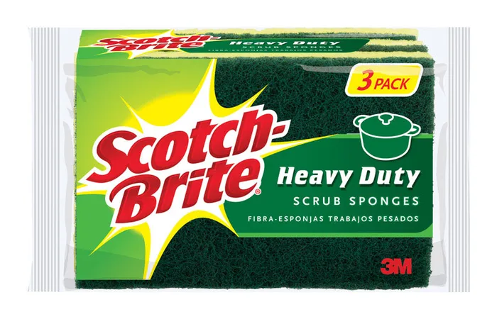 Scotch-Brite Heavy Duty Sponge For Pots and Pans 4.5 in. L 3 pk (Pack of 8)