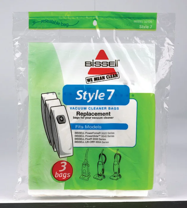 Bissell Vacuum Bag For Upright Vacuums 3 pk Style 7