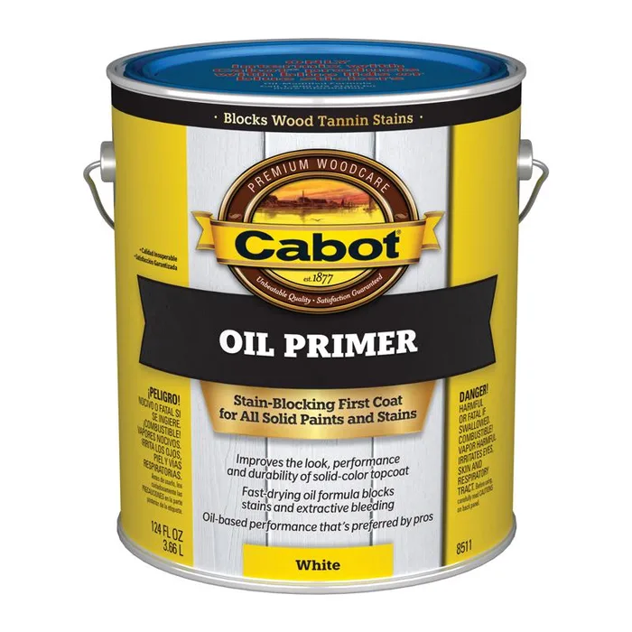 Cabot Oil Primer Low VOC White Solvent-Based Alkyd Primer 1 gal (Pack of 4)