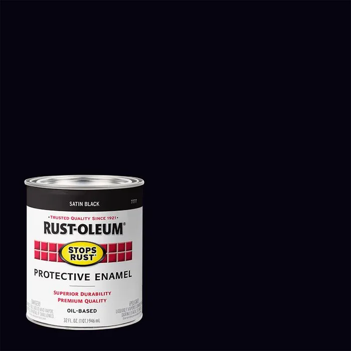 Rust-Oleum Stops Rust Outdoor Satin Black Oil-Based Enamel Protective Paint 1 qt (Pack of 2)