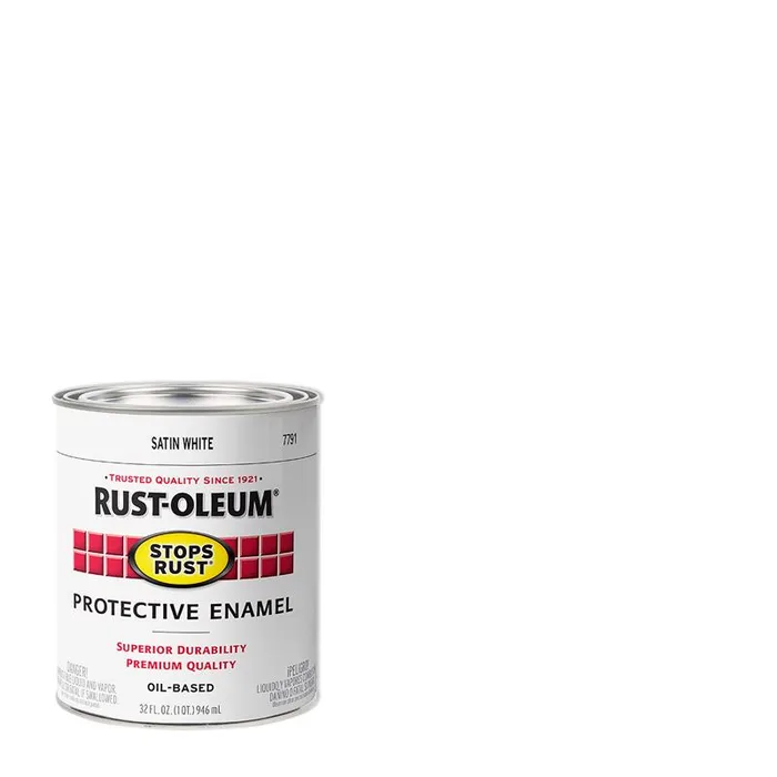 Rust-Oleum Stops Rust Indoor and Outdoor Satin White Oil-Based Protective Paint 1 qt (Pack of 2)