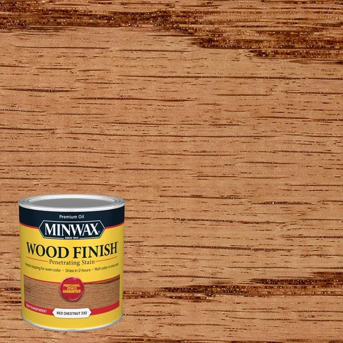 Minwax Wood Finish Semi-Transparent Red Chestnut Oil-Based Penetrating Wood Stain 1 qt (Pack of 4)