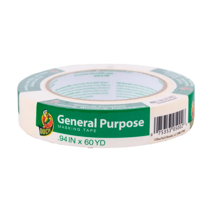 Duck 0.94 in. W X 60 yd L Beige Regular Strength Masking Tape 1 pk (Pack of 20)