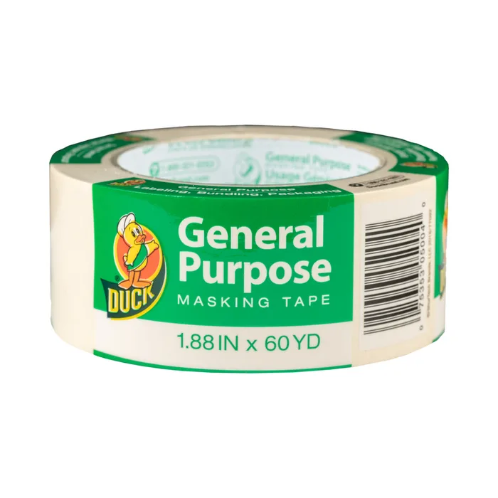Duck 1.88 in. W X 60 yd L Beige Regular Strength Masking Tape 1 pk (Pack of 12)