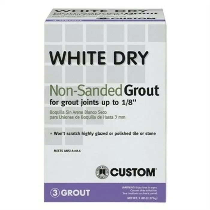 Custom Building Products White Dry Indoor and Outdoor White Grout 5 lb (Pack of 4)
