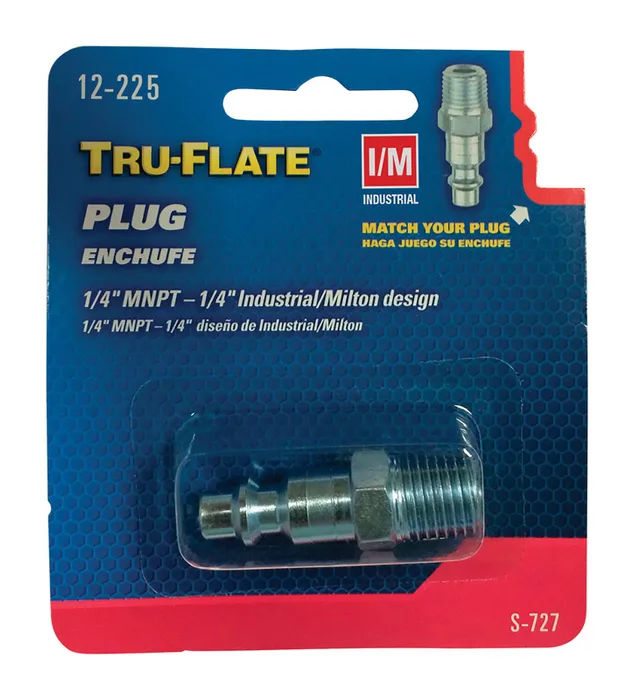 Tru-Flate Steel Air Plug 1/4 in. Male 1 pc (Pack of 10)