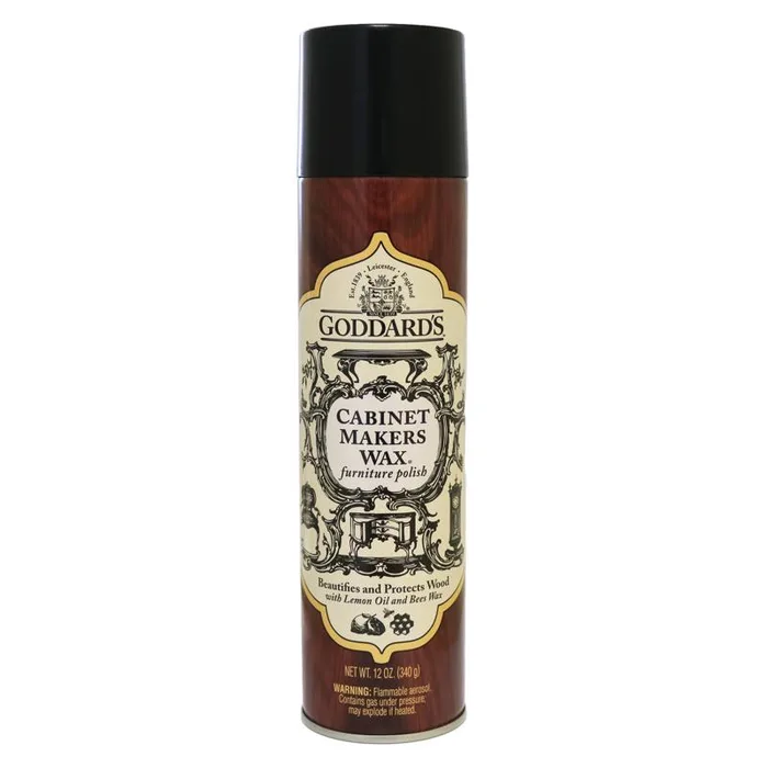 Goddard's Cabinet Makers Wax Lemon Scent Fine Furniture Cleaner and Polish 12 oz Spray (Pack of 6)