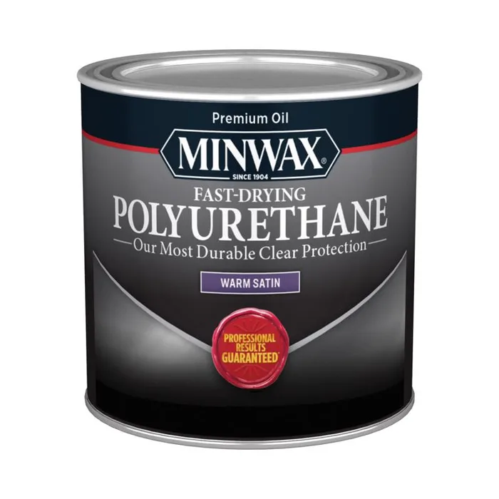 Minwax Warm Satin Clear Oil-Based Fast-Drying Polyurethane 0.5 pt (Pack of 4)
