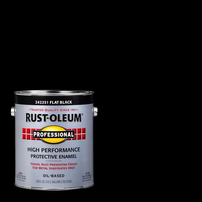 Rust-Oleum Professional Indoor and Outdoor Flat Black Protective Paint 1 gal (Pack of 2)
