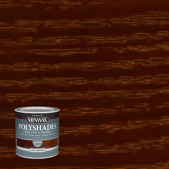 Minwax PolyShades Semi-Transparent Gloss Mission Oak Stain/Polyurethane Finish 1/2 pt (Pack of 4)