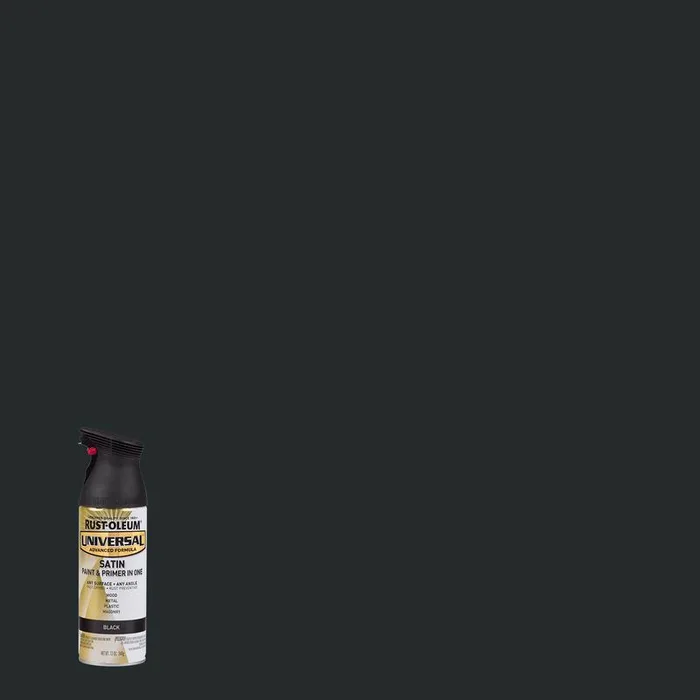 Rust-Oleum Universal Satin Black Spray Paint 12 oz (Pack of 6)
