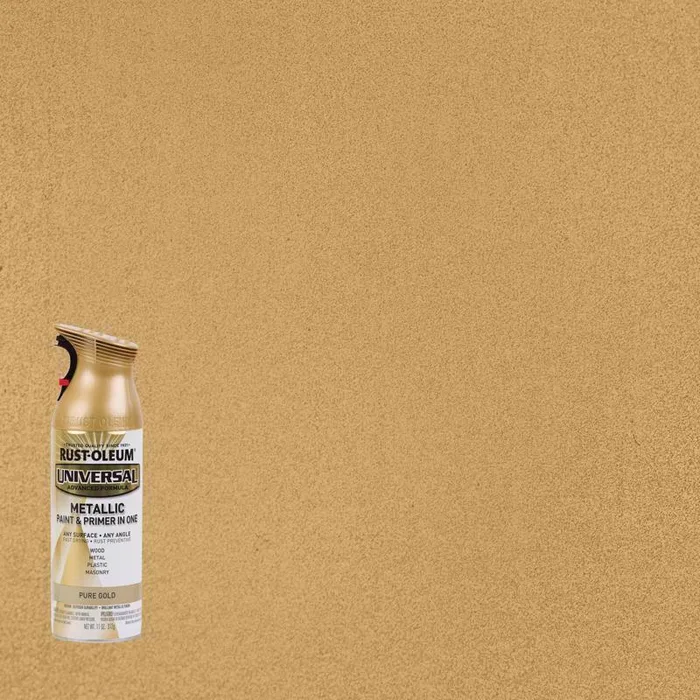 Rust-Oleum Universal Metallic Pure Gold Metallic Spray Paint 11 oz (Pack of 6)