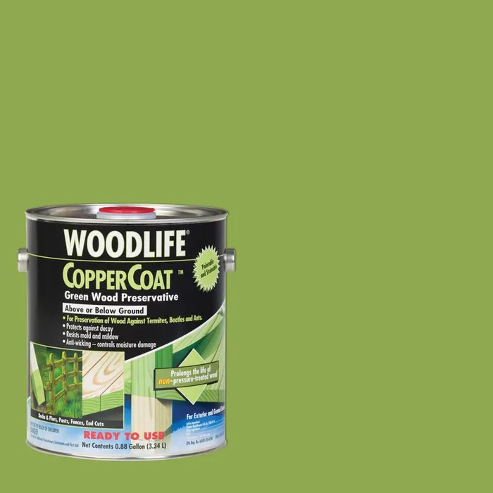 Woodlife Coppercoat Green Semi-Transparent Water-Based Wood Preservative 0.88 gal (Pack of 4)