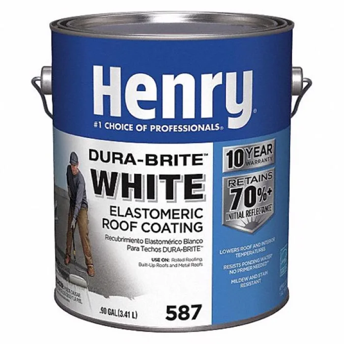 Henry Dura-Bright Smooth White Elastomeric Roof Coating 0.9 gal (Pack of 4)
