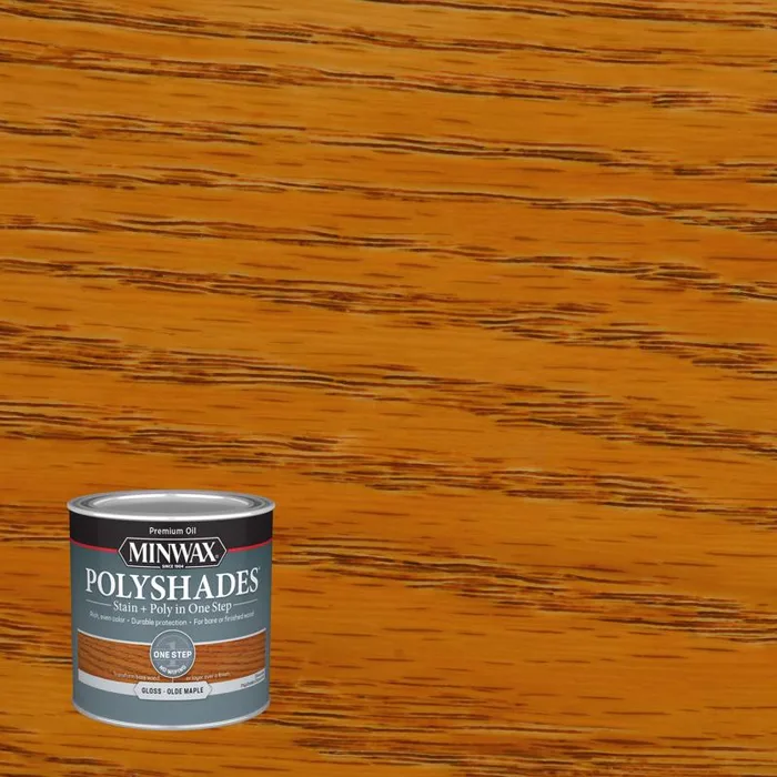 Minwax PolyShades Semi-Transparent Gloss Olde Maple Oil-Based Stain/Polyurethane Finish 1/2 pt (Pack of 4)