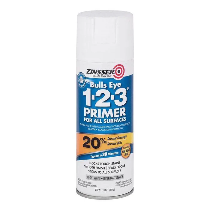 Zinsser Bulls Eye 123 Bright White Smooth Oil-Based Alkyd Resin Spray Primer and Sealer 13 oz (Pack of 6)