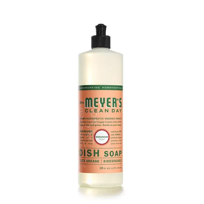 Mrs. Meyer's Clean Day Geranium Scent Liquid Dish Soap 16 oz 1 pk (Pack of 6)
