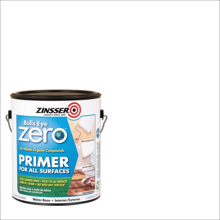 Zinsser Bulls Eye Zero White Smooth Water-Based Acrylic Primer and Sealer 1 gal (Pack of 2)
