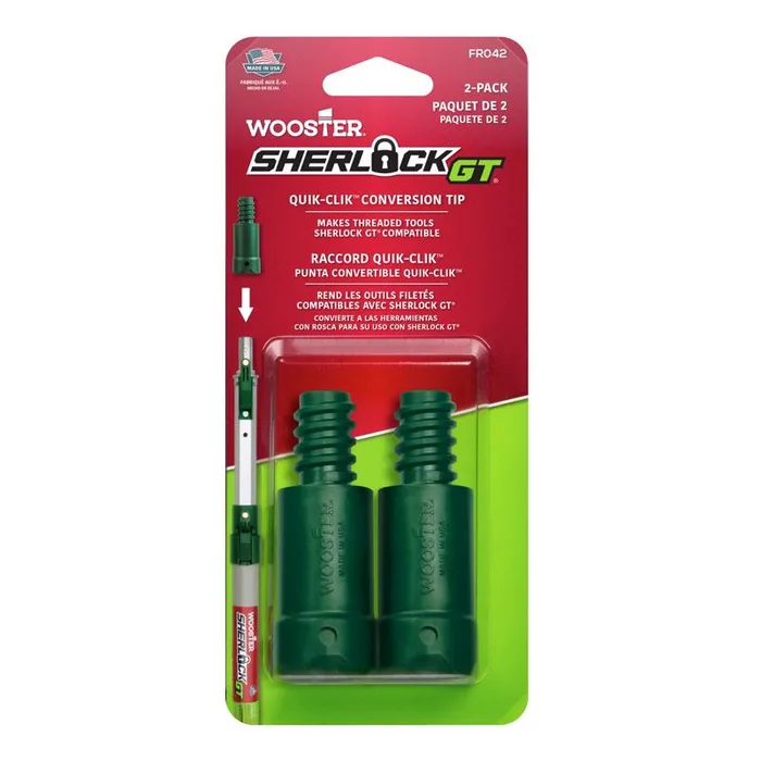 Wooster Sherlock 1.85 in. L X .5 in. D Fiberglass Extension Pole Conversion Tips Silver