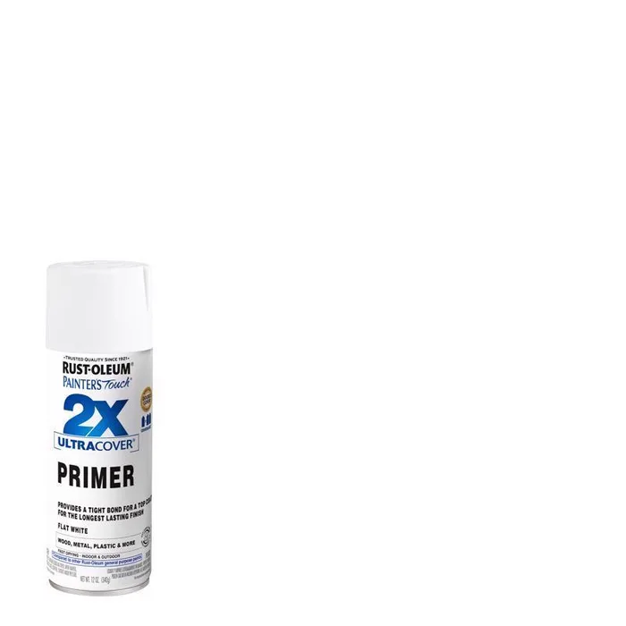 Rust-Oleum Painter's Touch 2X Ultra Cover Flat White Primer Spray 12 oz (Pack of 6)