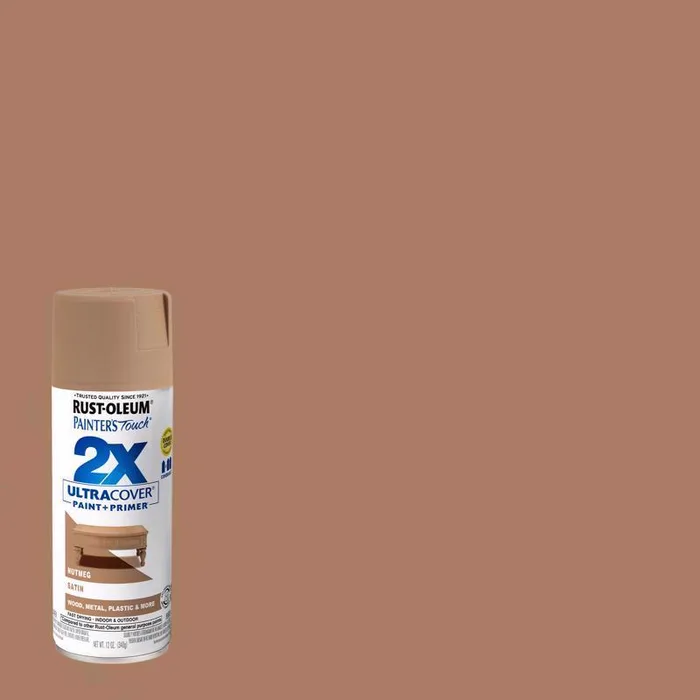 Rust-Oleum Painter's Touch 2X Ultra Cover Satin Nutmeg Paint+Primer Spray Paint 12 oz (Pack of 6)