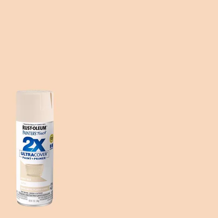 Rust-Oleum Painter's Touch 2X Ultra Cover Satin Ivory Silk Paint+Primer Spray Paint 12 oz (Pack of 6)