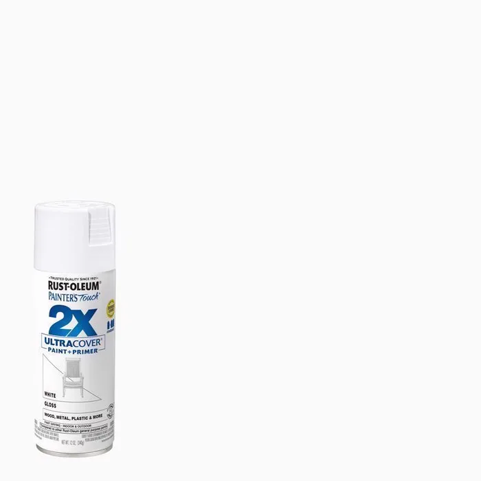 Rust-Oleum Painter's Touch 2X Ultra Cover Gloss White Paint+Primer Spray Paint 12 oz (Pack of 6)
