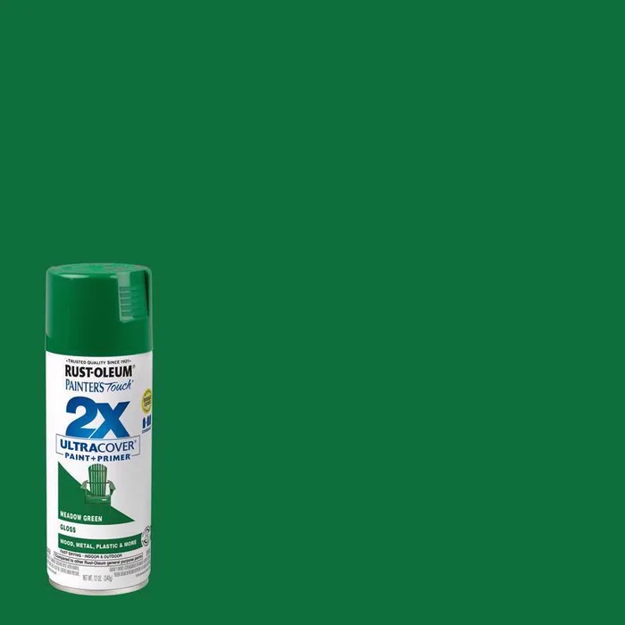 Rust-Oleum Painter's Touch 2X Ultra Cover Gloss Meadow Green Paint+Primer Spray Paint 12 oz (Pack of 6)