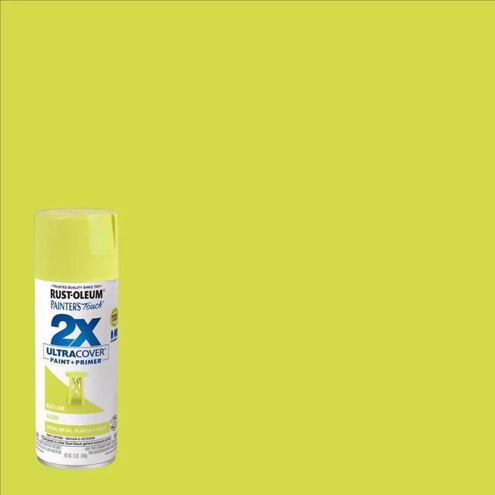 Rust-Oleum Painter's Touch 2X Ultra Cover Gloss Key Lime Paint+Primer Spray Paint 12 oz (Pack of 6)