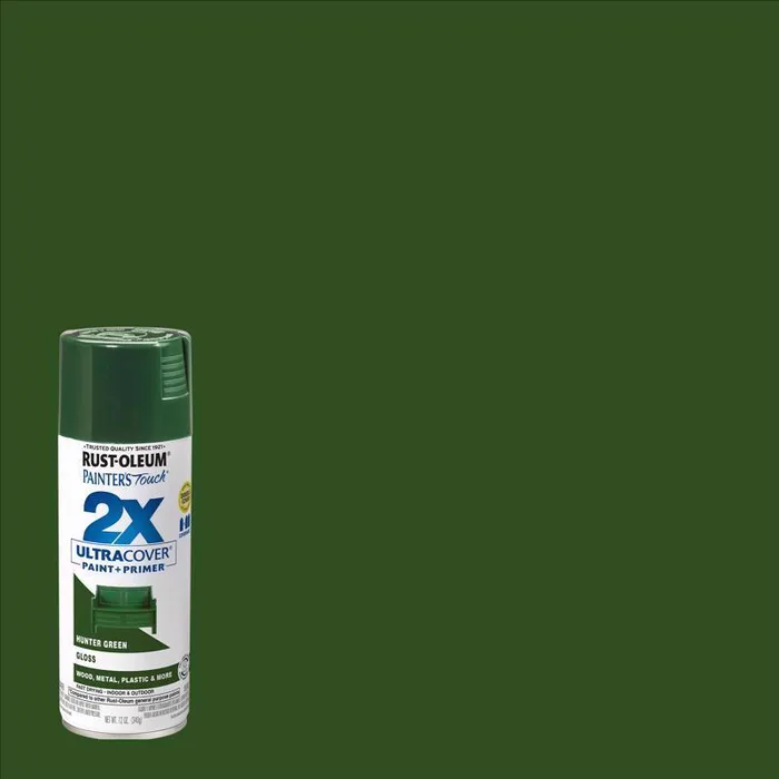 Rust-Oleum Painter's Touch 2X Ultra Cover Gloss Hunter Green Paint+Primer Spray Paint 12 oz (Pack of 6)