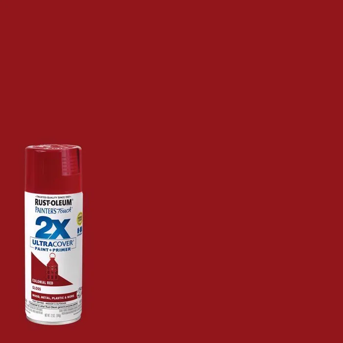 Rust-Oleum Painter's Touch 2X Ultra Cover Gloss Colonial Red Paint+Primer Spray Paint 12 oz (Pack of 6)