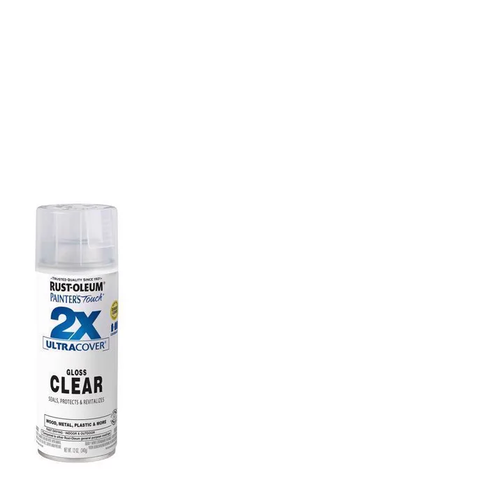 Rust-Oleum Painter's Touch 2X Ultra Cover Gloss Clear Acrylic Coating Spray Paint 12 oz (Pack of 6)