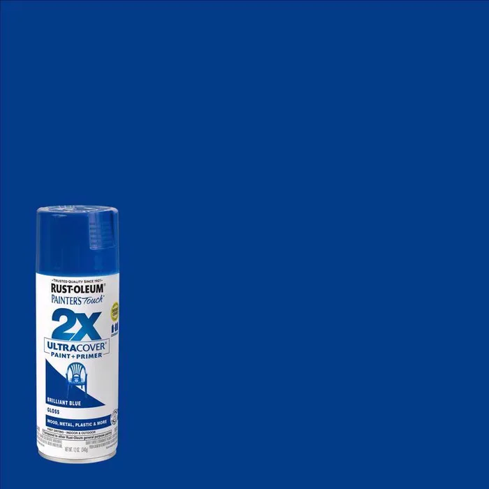 Rust-Oleum Painter's Touch 2X Ultra Cover Gloss Brilliant Blue Paint+Primer Spray Paint 12 oz (Pack of 6)
