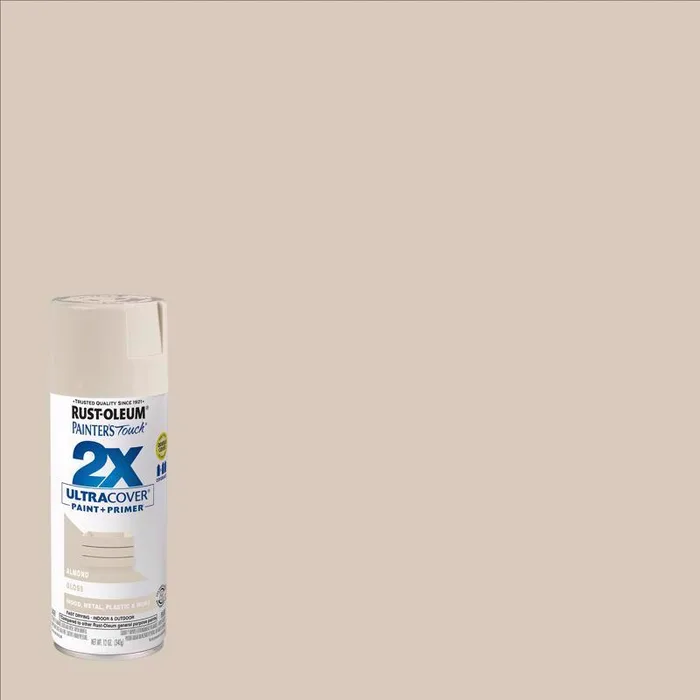 Rust-Oleum Painter's Touch 2X Ultra Cover Gloss Almond Paint+Primer Spray Paint 12 oz (Pack of 6)