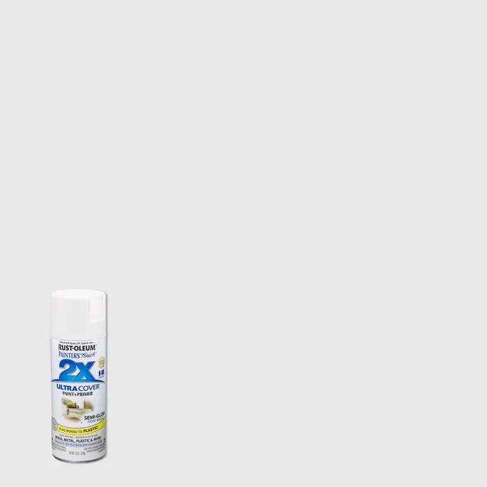 Rust-Oleum Painter's Touch 2X Ultra Cover Semi-Gloss Ivory Bisque Spray Paint 12 oz (Pack of 6)