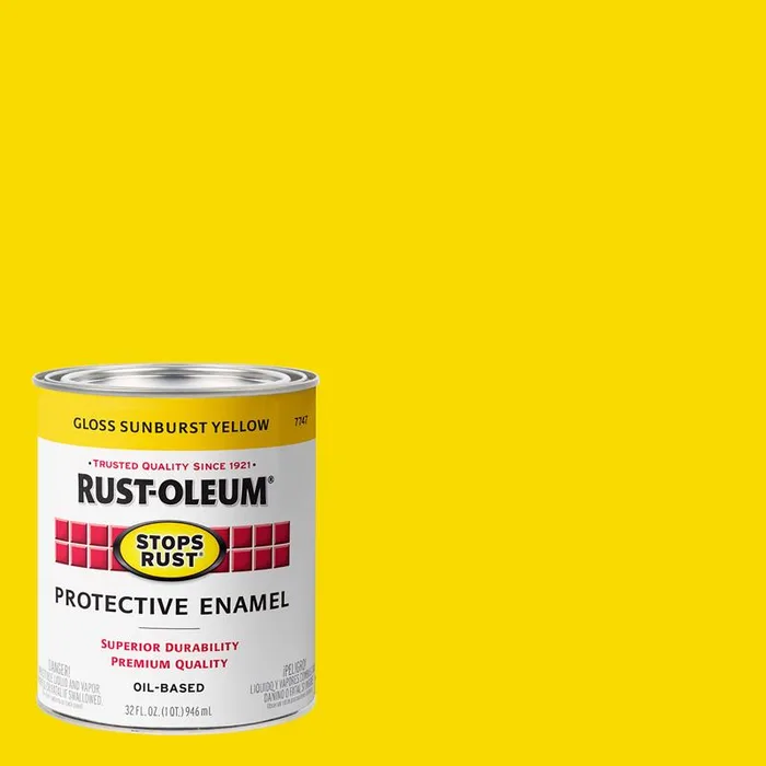 Rust-Oleum Stops Rust Indoor and Outdoor Gloss Sunburst Yellow Oil-Based Protective Paint 1 qt (Pack of 2)