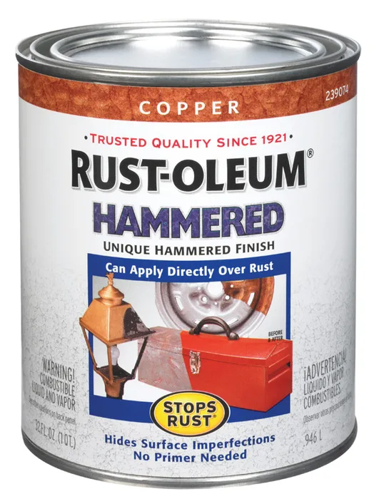 Rust-Oleum Stops Rust Indoor and Outdoor Hammered Copper Protective Paint 1 qt (Pack of 2)