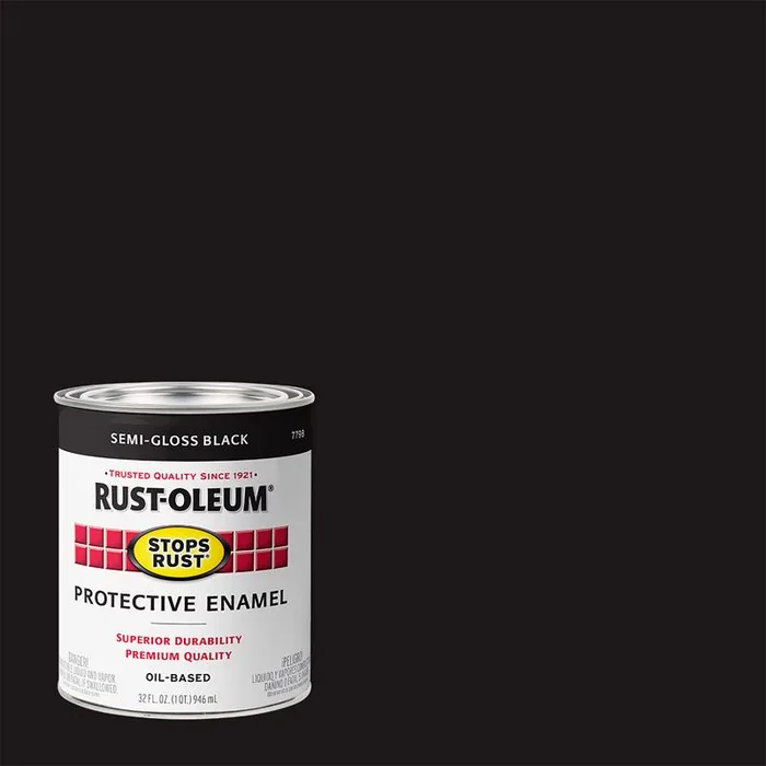 Rust-Oleum Stops Rust Indoor and Outdoor Semi-Gloss Black Oil-Based Protective Paint 1 qt (Pack of 2)