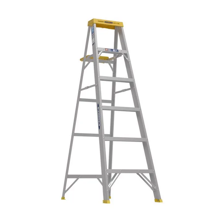 Werner 6 ft. H Aluminum Step Ladder Type I 250 lb. cap.