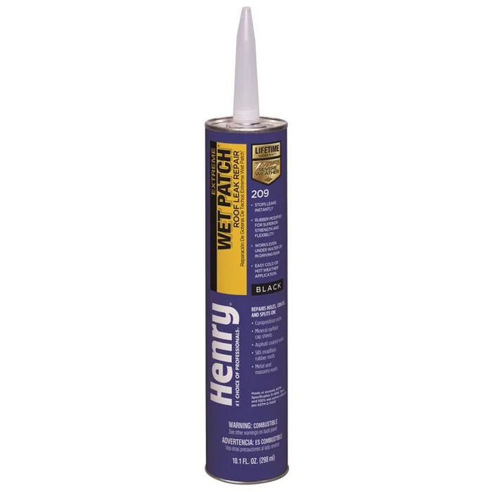 Henry Wet Patch Black Asphalt All-Weather Roof Cement 10.1 oz (Pack of 24)