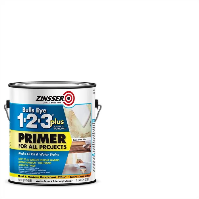 Zinsser Bulls Eye 123 Plus White Water-Based Acrylic Primer 1 gal (Pack of 2)