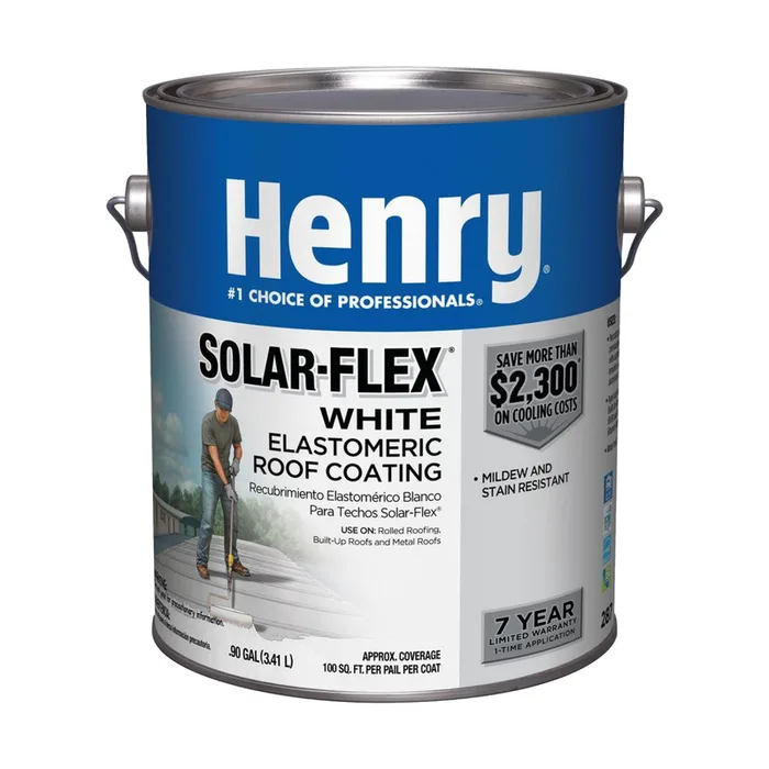 Henry Solar-Flex Smooth White Elastomeric Roof Coating 1 gal (Pack of 4)