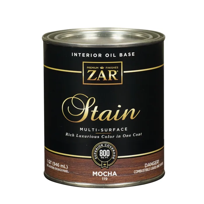 ZAR Semi-Transparent Mocha Oil-Based Polyurethane Wood Stain 1 qt (Pack of 4)