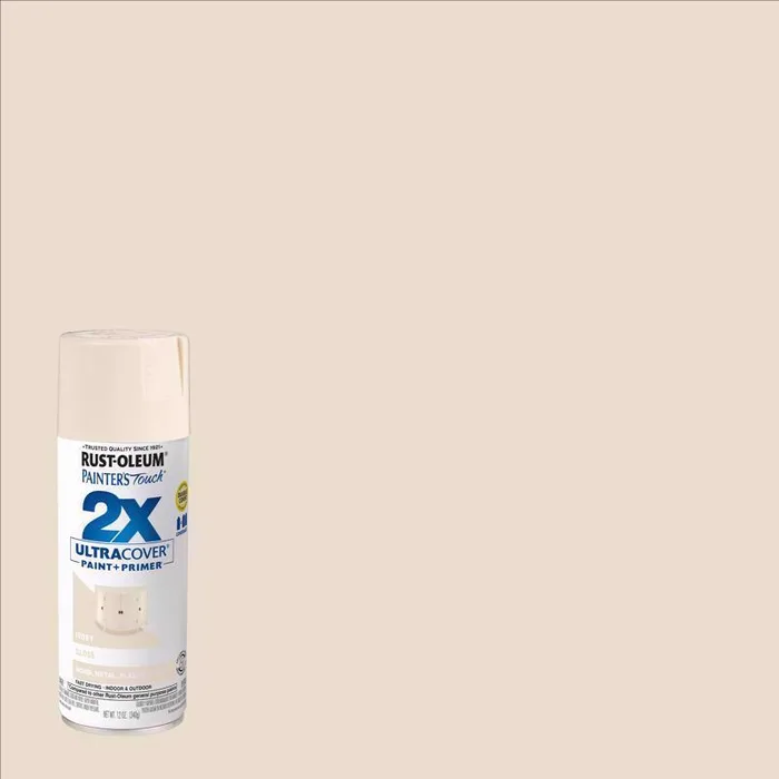 Rust-Oleum Painter's Touch 2X Ultra Cover Gloss Ivory Paint+Primer Spray Paint 12 oz (Pack of 6)