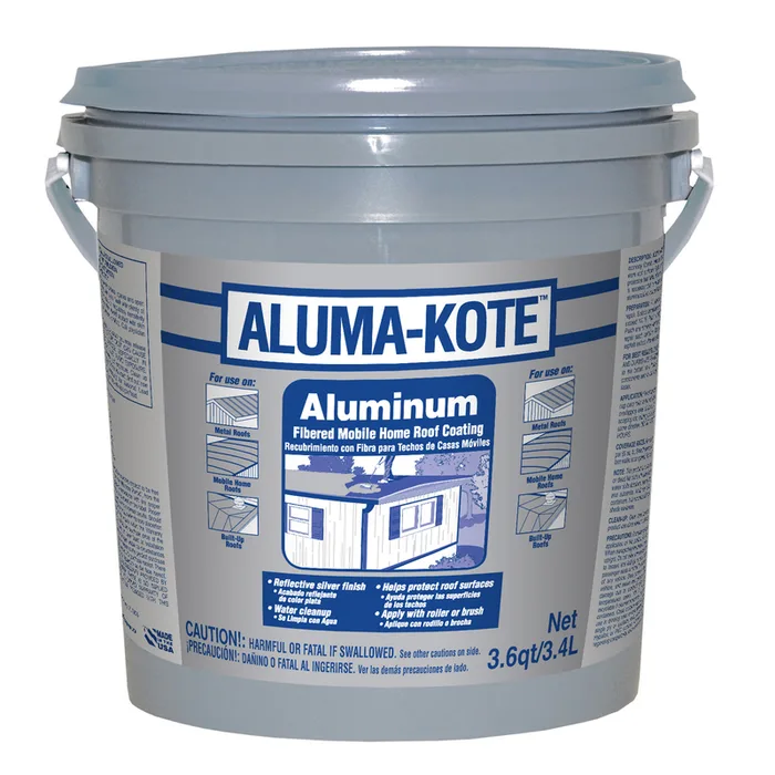 Gardner Aluma-Kote Gloss Silver Fibered Aluminum Roof Coating 1 gal (Pack of 4)